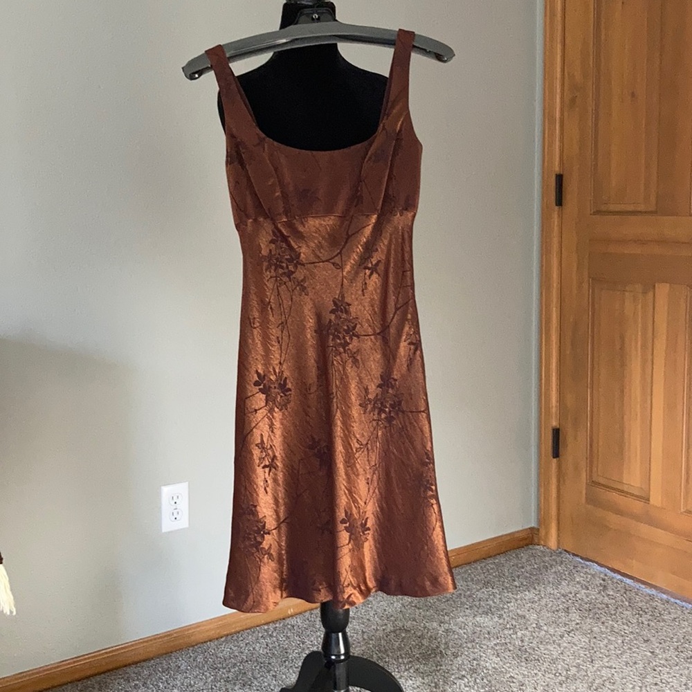 Shimmery bronze cocktail dress